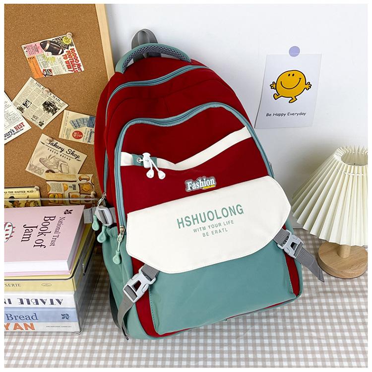 Простой подбор цветов женский студенческий школьный рюкзак прочный рюкзак большой вместимости средняя школа старшая школа легкий рюкзак