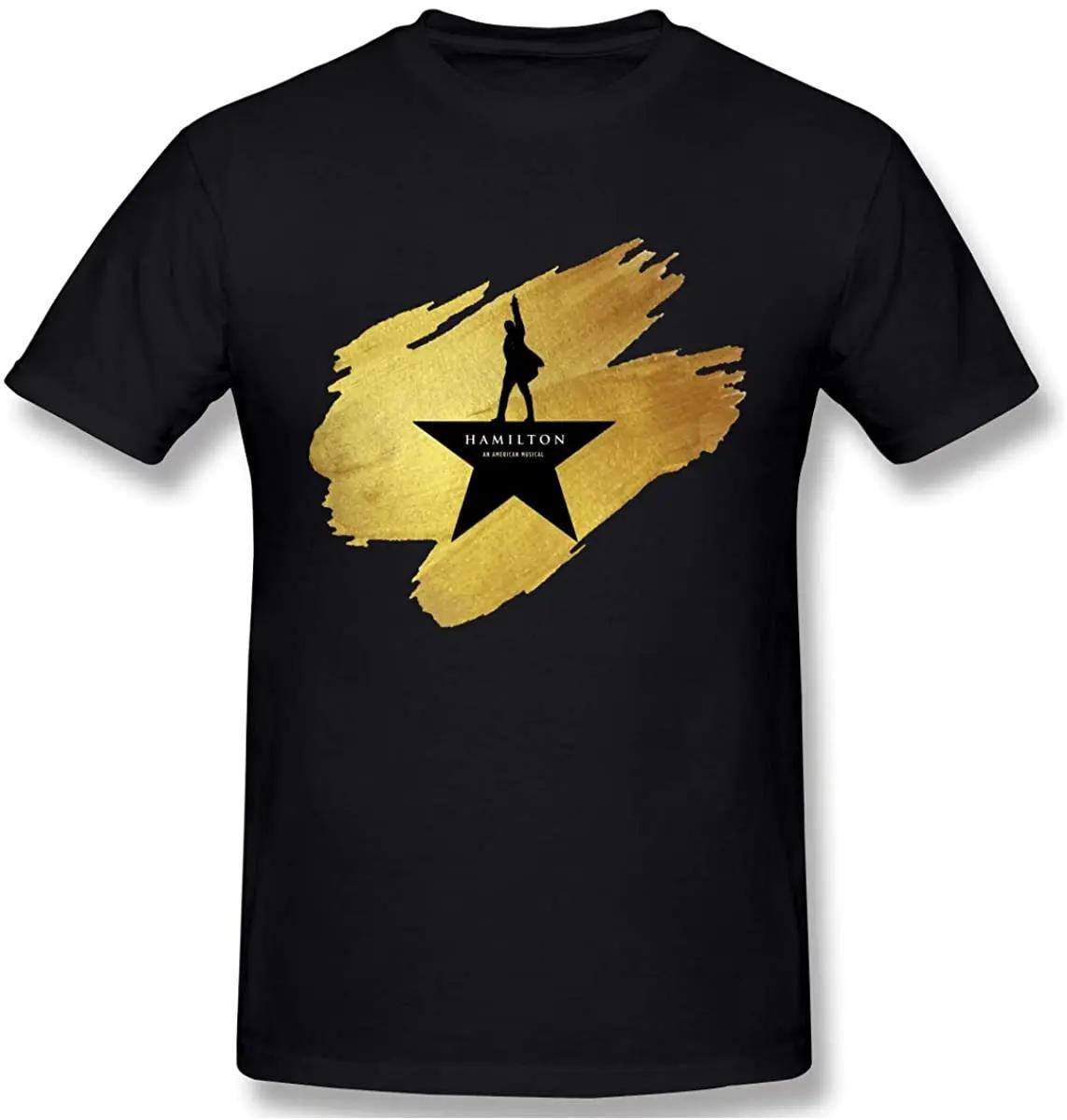Гамильтон Американский Мюзикл Футболка Звезда Гамильтона 100% Хлопок Круглый Вырез Летняя С Коротким Рукавом Повседневная Мужская Футболка Размер S-3XL 4XL