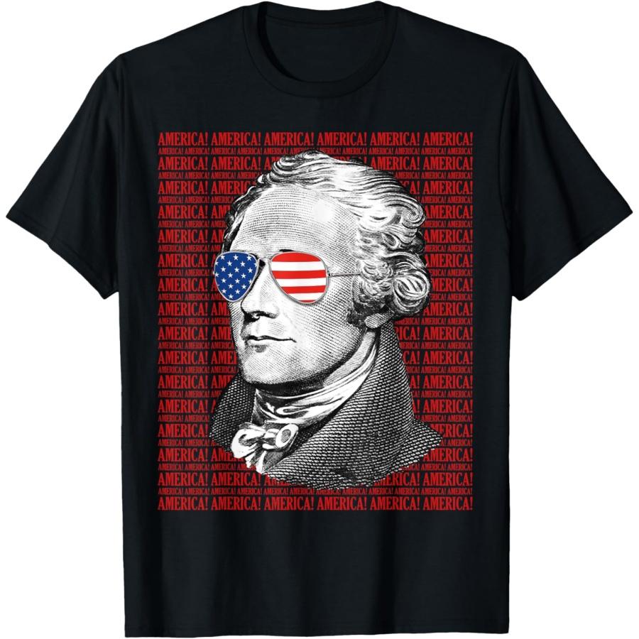 Александр Гамильтон Америка! Патриотическая футболка США к 4 июля(1) XXXXXL чёрный