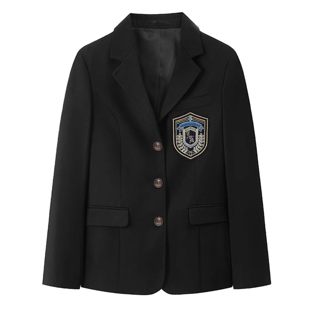 Подлинный школьный пиджак JK с пиджаком JK школьный выпускной класс старшей школы вступительный класс британская старшая школа старшая школа школьное культурное мероприятие [Formemory] чёрный