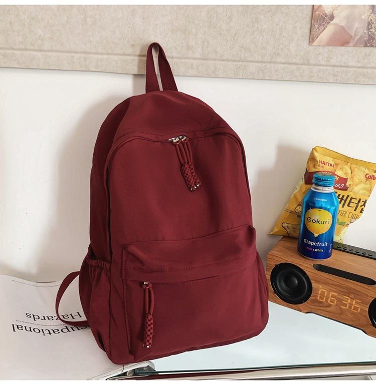 Школьный рюкзак женский кампус старшая школа студент рюкзак дорожный рюкзак бордовый